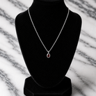 Red garnet necklace on white gold