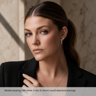 model wearing stella stud two carat studs